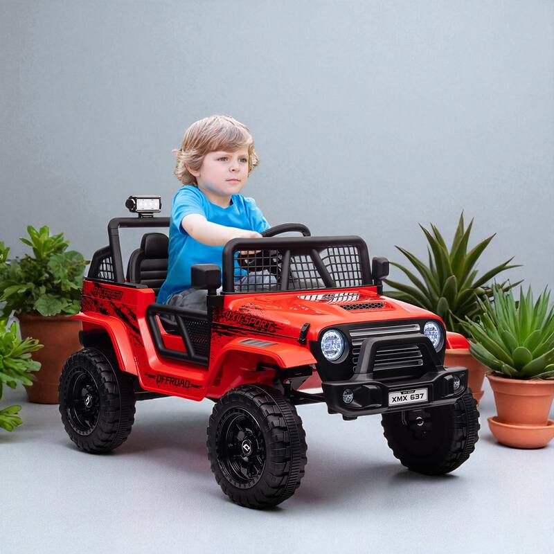 12V Kids Ride-On Truck with Parent Remote Control, 4 Suspension Wheels, LED Lights, 3 MPH Max Speed for 3-6 Years