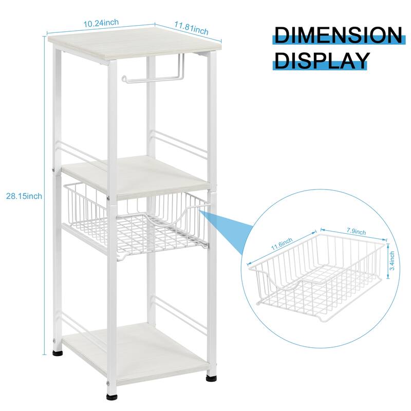 Freestanding Bathroom Shelf with Drawer