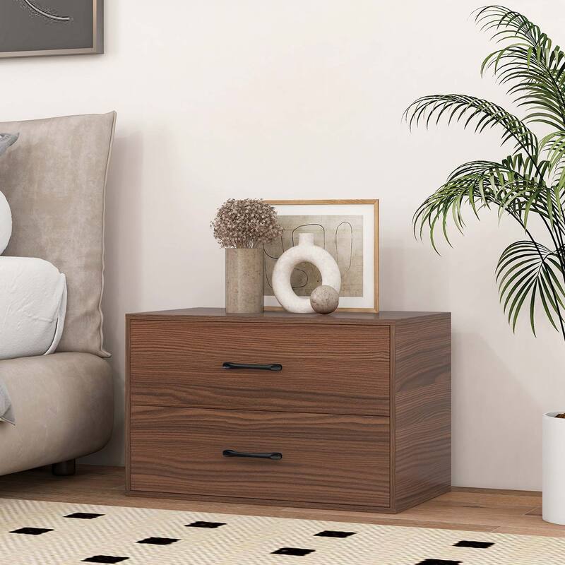 Costway 2-Drawer Stackable Organizer Horizontal Storage Cabinet