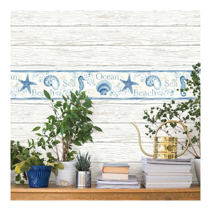 Chesapeake Island Bay Blue Starfish Border - 6 x 180 x 0.025