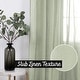 preview thumbnail 22 of 39, Aurora Home Textured Faux Linen Romantic Tie Top Curtain Panel Pair