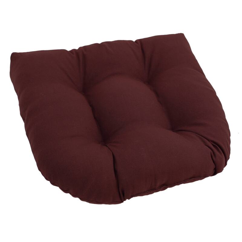 19-inch Twill U-shaped Chair Cushion (Set of 1, 2, or 4) - 19 x 19 - Single - Burgundy
