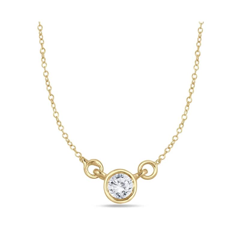 Marquee 1/4 Carat Diamond Bezel Pendant in 14K Yellow Gold