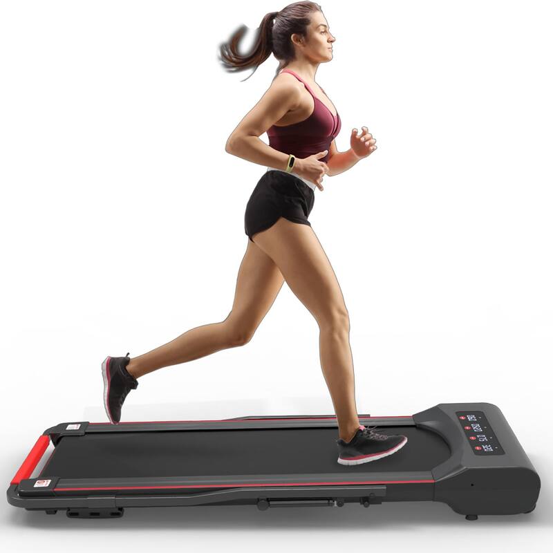 Under Desk Walking Pad Mini Treadmill with Handlebar Foldable - Black