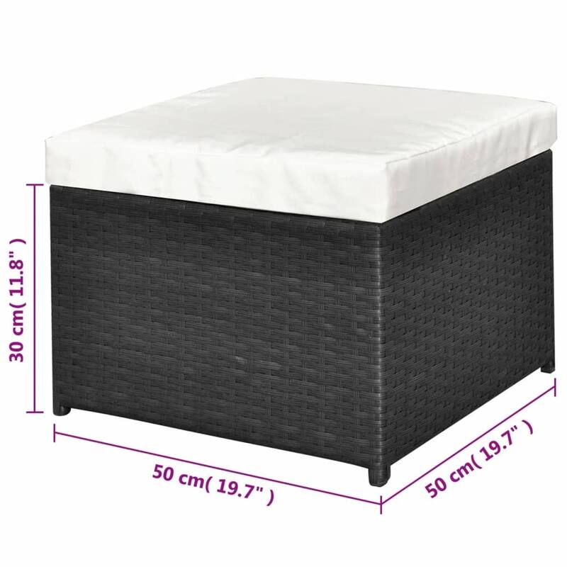 vidaXL Patio Furniture Set 4 Piece Patio Conversation Set with Table Rattan