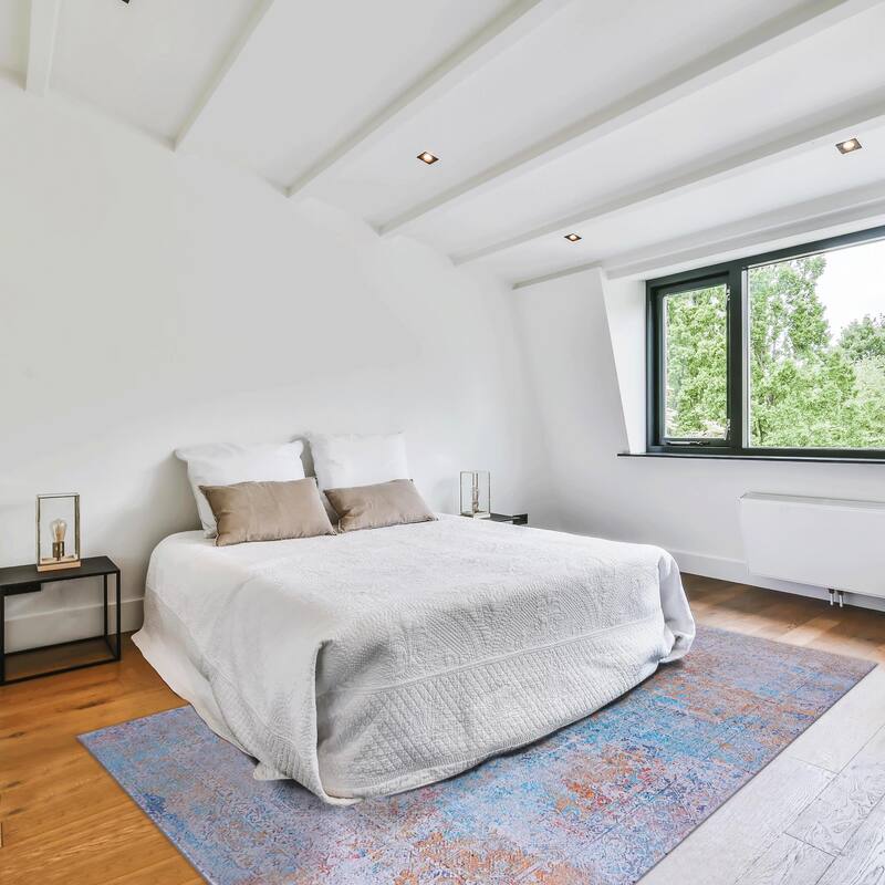 8x10 Area Rugs,Superior Indoor Area Rug,Modern Geometric Patchwork Floor Decor for Bedroom - 9'3" x 12'3"