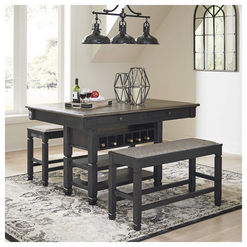 Signature Design by Ashley Tyler Creek Counter Height Dining Room Table - Black/Gray - Grey