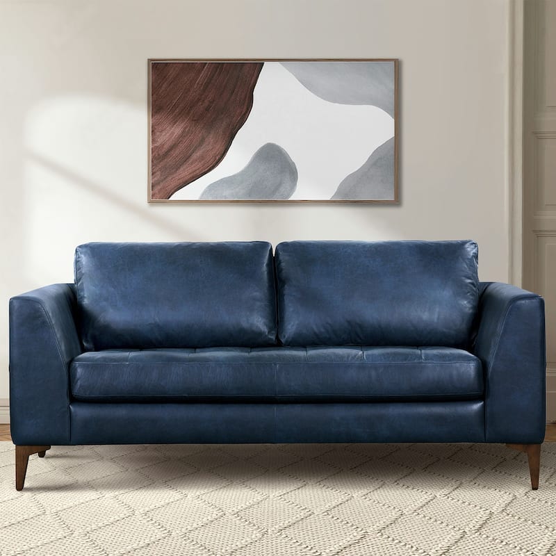 Poly & Bark Calle 75" Genuine Italian Leather Apartment Sofa