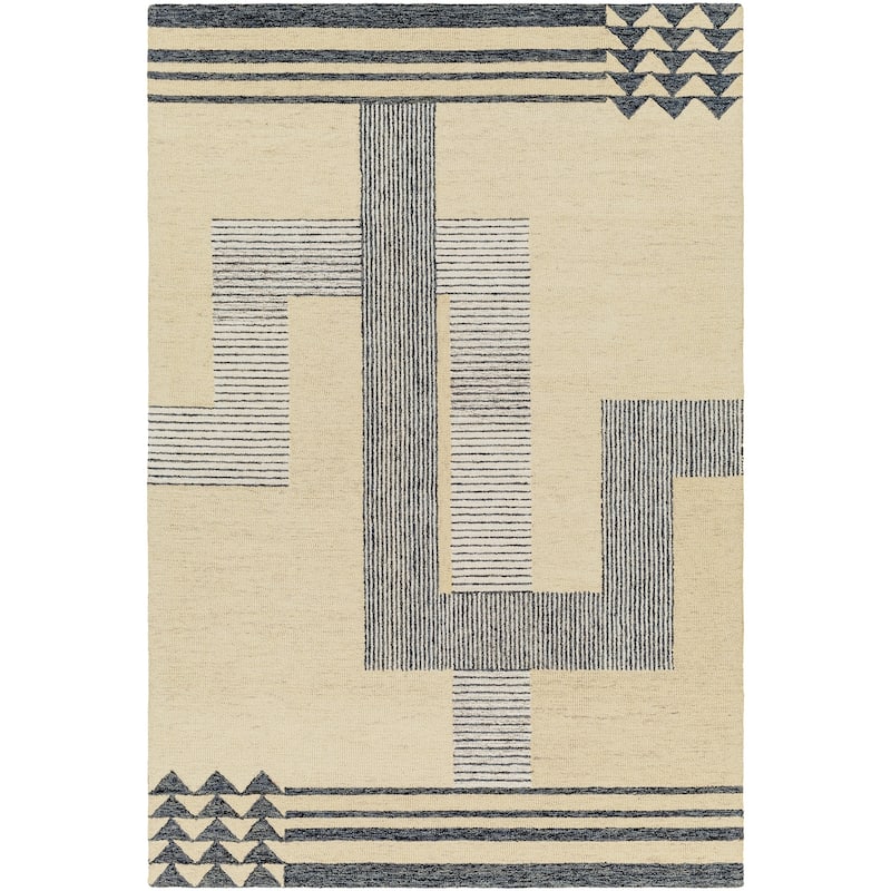 Chamas Handmade Striped Modern Wool Area Rug