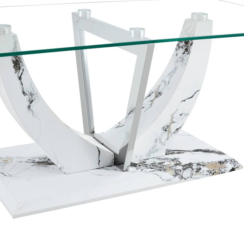 Modern minimalist transparent tempered glass coffee table