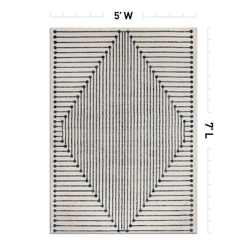 Modern Geometric Durable Area Rug, Pet Friendly for Any Room