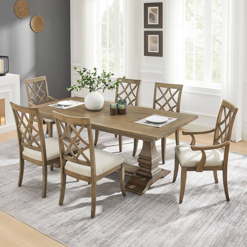 2-Pack Wooden Frame Dining Chairs, Comfortable Polyester Upholstery, Mid-Century Retro Style