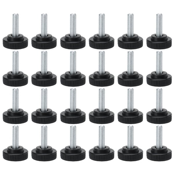 M8 x 25 x 30mm Screw on Leveling Feet Adjustable Leveler Floor Protector for Furniture Machine Table Desk Leg 24pcs