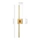 preview thumbnail 12 of 119, 1-Light Black/ Gold/ Nickel Modern Long Linear Strip Wall Sconce Dimmable LED Bathroom Vanity Light
