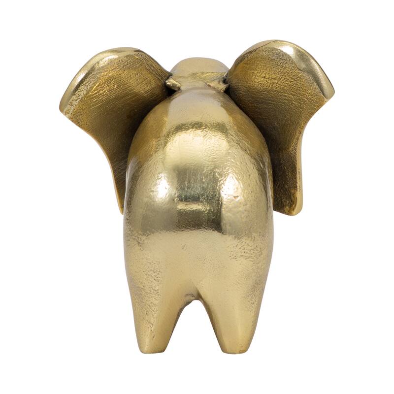 Sagebrook Home Splendid Gold Metal 7" Elephant Figurine, Animal Novelty Figurines, Solid Gold - 7" x 4" x 5"