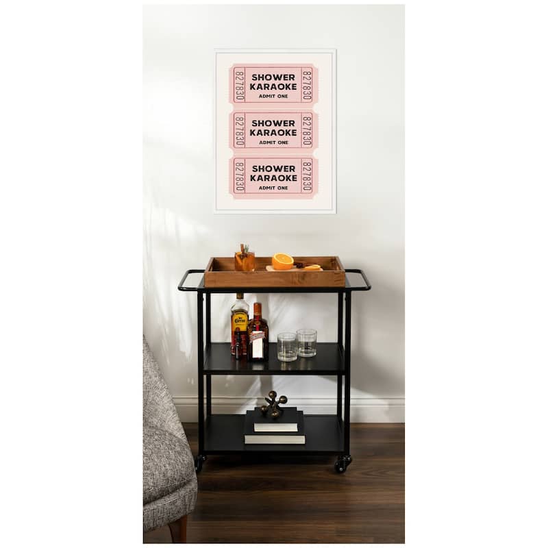 Kate and Laurel Shower Karaoke Tickets by Megan Ryan Framed Canvas Wall Art Print