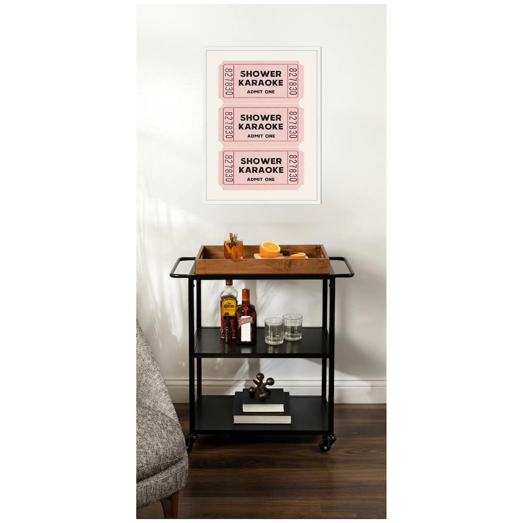 Kate and Laurel Shower Karaoke Tickets by Megan Ryan Framed Canvas Wall Art Print