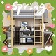 preview thumbnail 2 of 17, Full Size Loft Bed With Built-in Storage Cabinet and Cubes and Desk