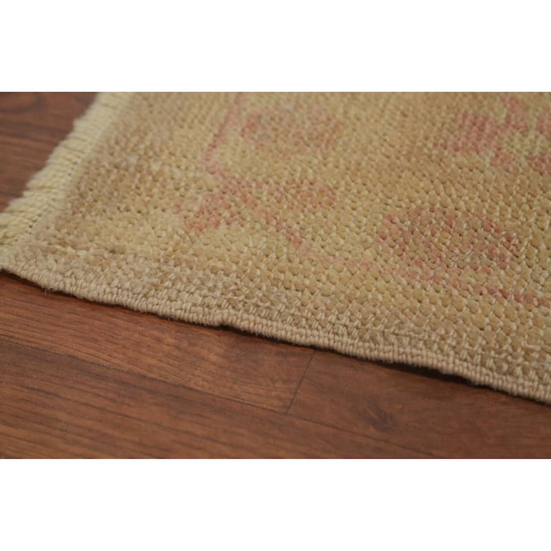 Hand Knotted Transitional Wool Carpet Brown Oushak Rug Geometric Area Rug - 12' 10'' X 9' 3''
