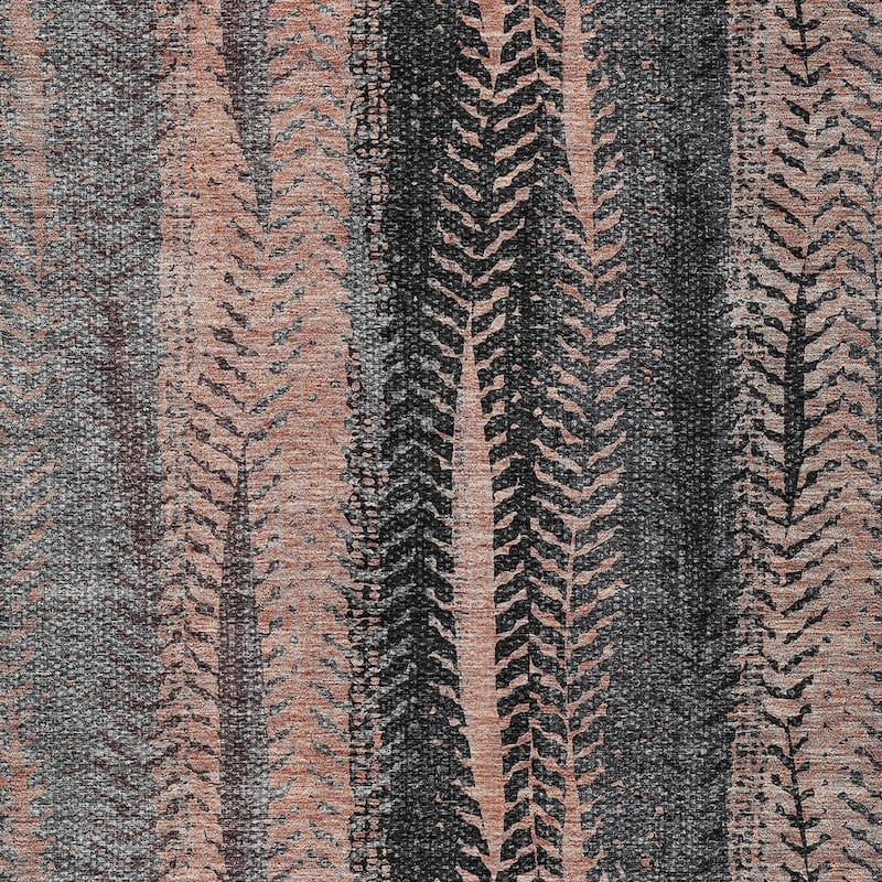 HomeRoots Botanical Leaves Transitional Rectangle Outdoor Rug