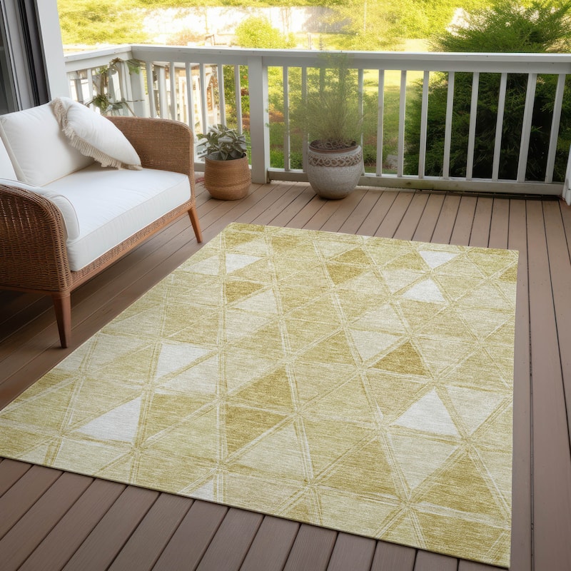 Machine Washable Indoor/ Outdoor Chantille Modern Diamonds Rug