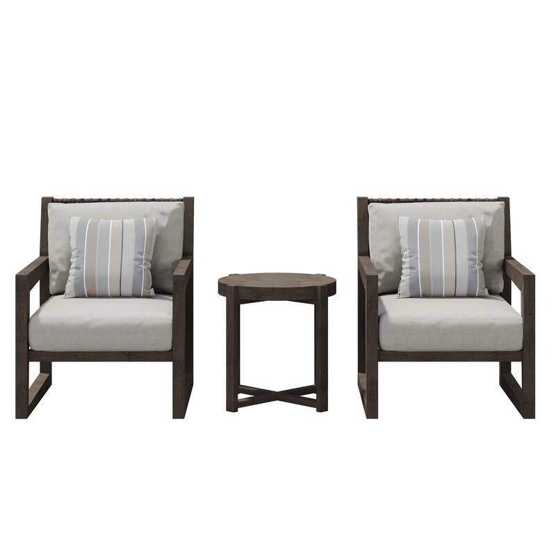 Corvus Augusta 3-piece Outdoor Chat Set with Sunbrella Pillows