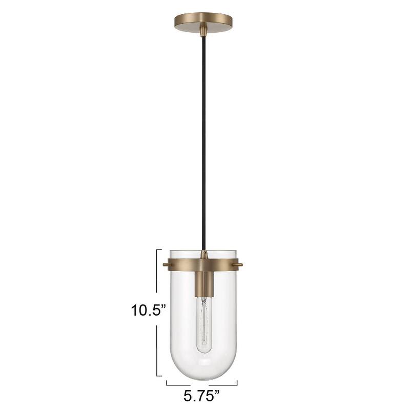 Atwood Glass and Metal Ceiling Light - 5.8"L x 5.8"W x 10.5"H