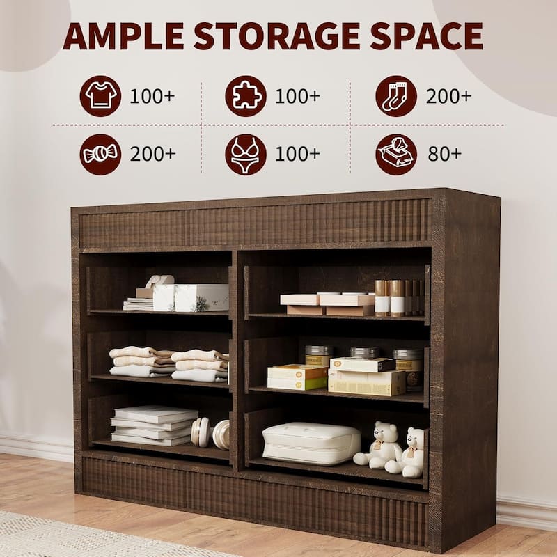 6 Drawer Dresser Storage Organizer for Living Room, Bedroom, Hallway