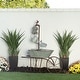 preview thumbnail 1 of 12, Alpine Corporation 36" Tall Rustic Wheelbarrow and Watering Can Fountain Yard Decoration