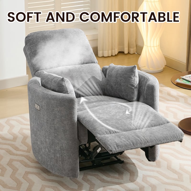 Chenille Power Recliner, 3-position Reclining Chair