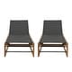 preview thumbnail 2 of 10, Emile Outdoor Mesh and Wood Chaise Lounge (Set of 2) by Christopher Knight Home