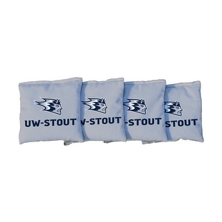 Wisconsin Stout UWS Blue Devils Grey Cornhole Bags