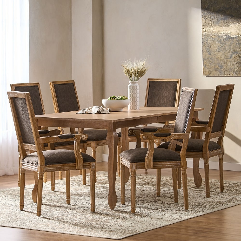 Marlette Upholstered Expandable 7 Piece Dining Set by Christopher Knight Home
