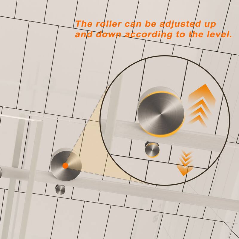 GDFStudio - Callum Frameless Sliding Shower Door for Modern Bathroom Layouts - Frameless shower door 60 "W x 60" H