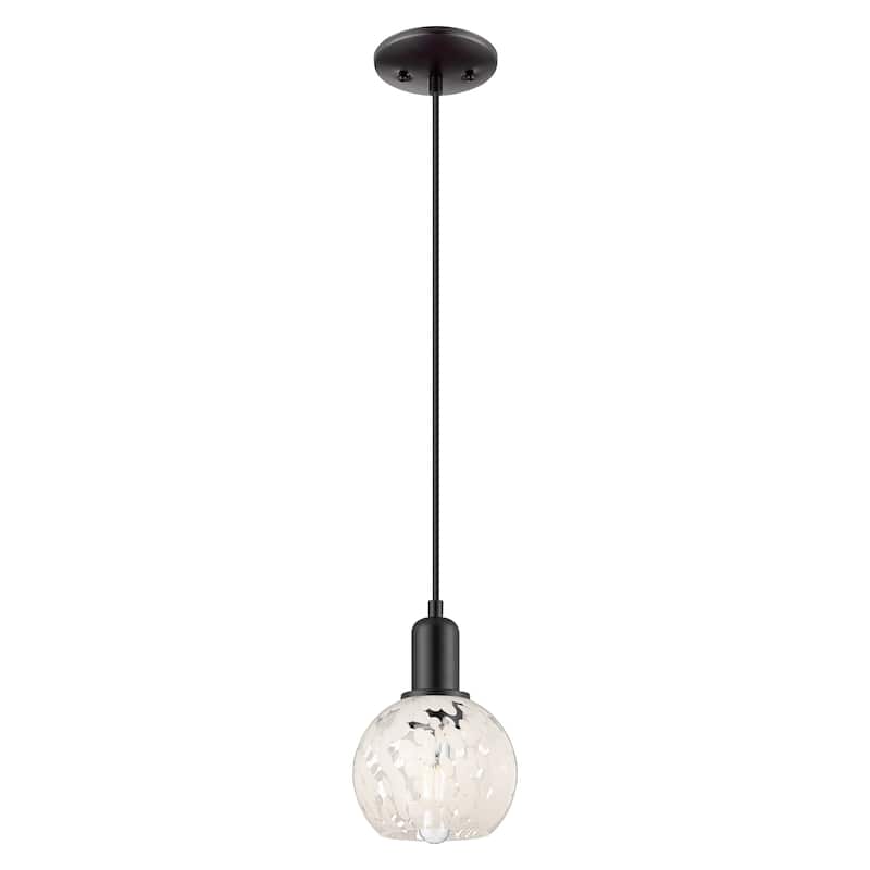 Innovations Lighting Endless Possibilities Arcadia - White Mouchette - 1 Light 6" Cord Hung Mini Pendant - Matte Black