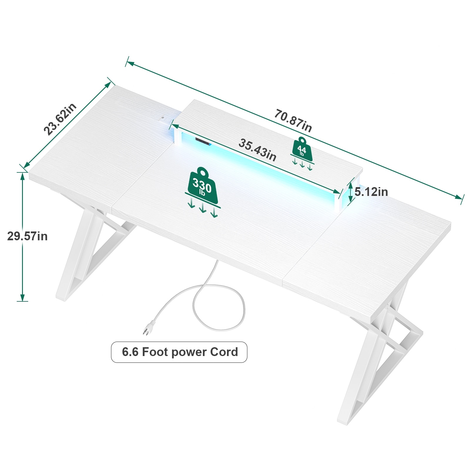 Thick desktop board computer desk -180 BLACK