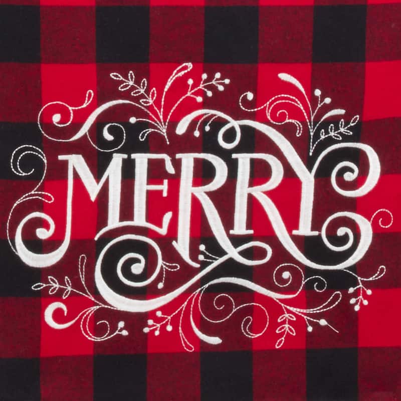 Buffalo Plaid Table Runner With Merry Design