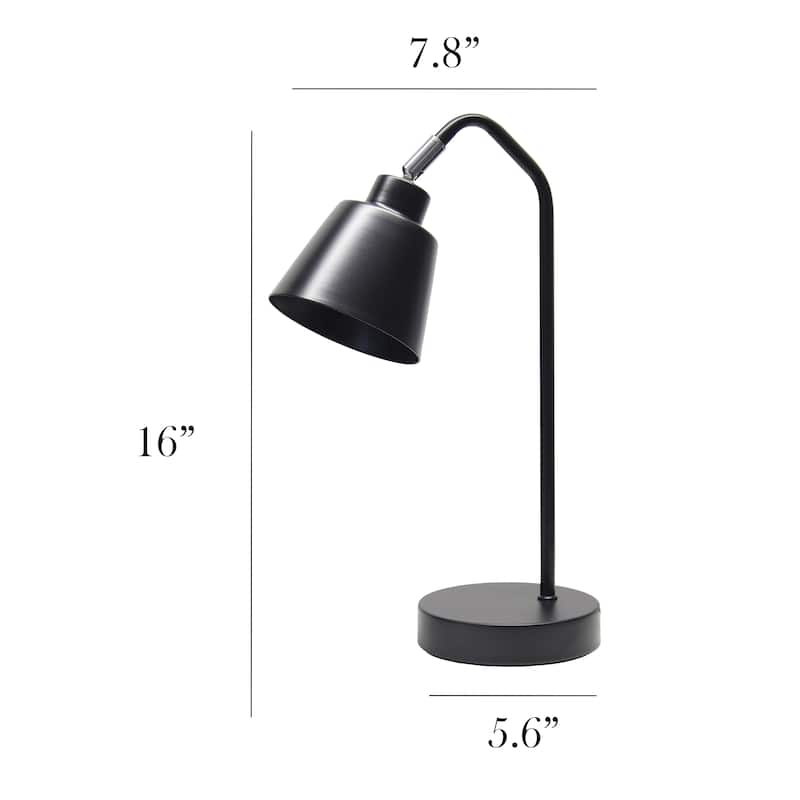 Metal Desk Lamp with Adjustable Cone Shade for Modern Workspace - 7.80 x 5.60 x 16 in. (L x W x H)