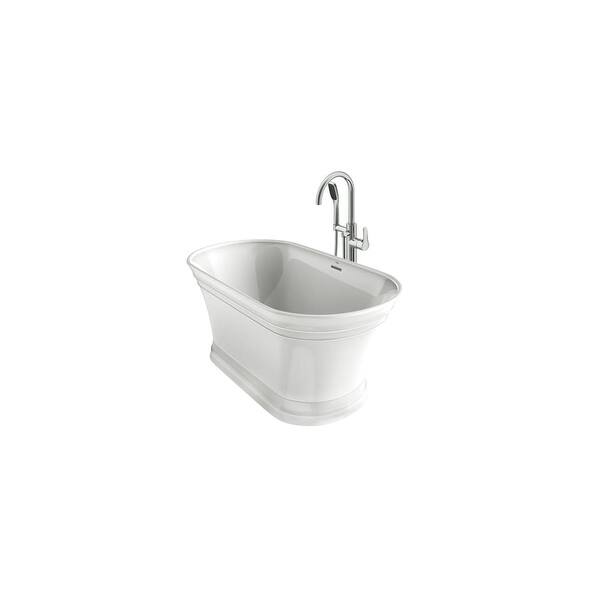 Shop Jacuzzi Lyb5931bcxxxx Lyndsay 59 Free Standing Bathtub With Nw50827 Tub Filler Faucet In Polished Chrome And Center Drain Overstock 21002003