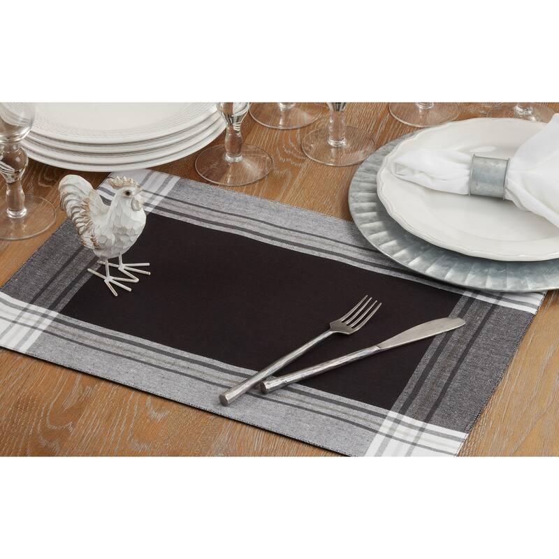 Striped Border Design Placemats (Set of 4)