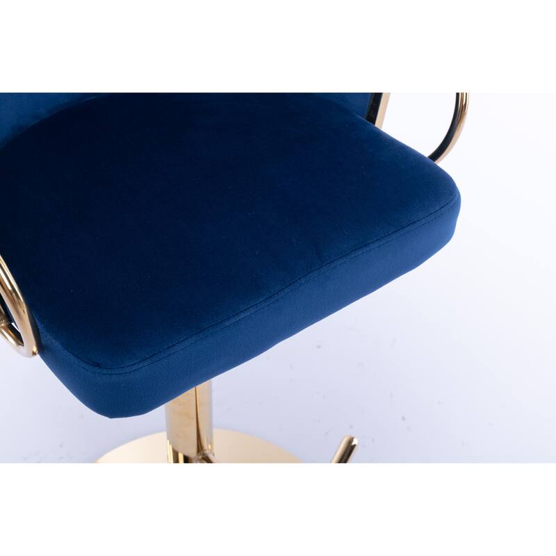 Velvet Swivel Bar Stools Set of 2, Counter Height Dining Chair with Padded Seat, Kitchen Island Stools with Footrest