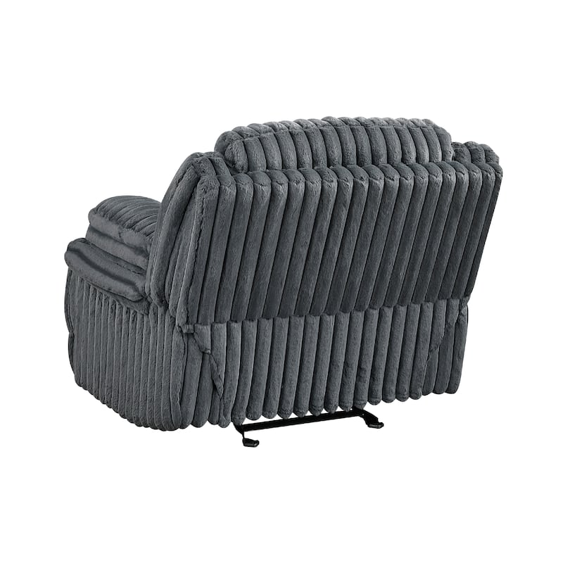 Rexy Manual Glider Reclining Chair, Textured Dark Gray Corduroy