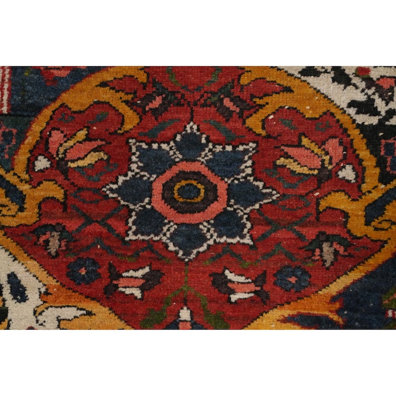 Hand Knotted Oriental 100% Wool Carpet Traditional Floral Oranges & Rust Bakhtiari Area Rug - 10' 3'' X 6' 9''