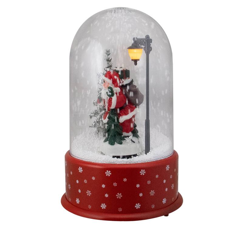 11.75" Lighted Santa with Street Light Snowing Christmas Globe