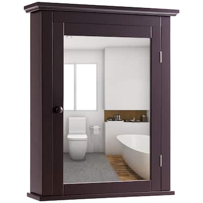Mirrored Wall Mounted Bathroom Cabinet Storage Cabinet with Door
