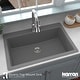 preview thumbnail 24 of 61, Karran Top Mount 33 in. Large Single Bowl Quartz Kitchen Sink