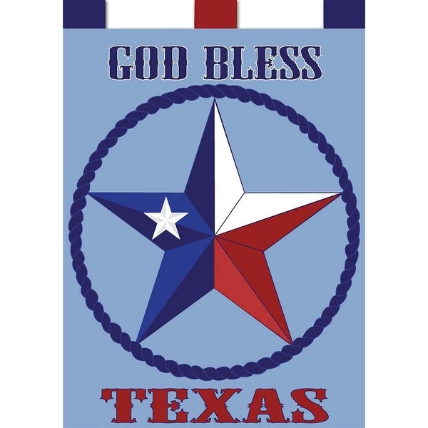 Blue and Red God Bless Texas Garden Flag 13" x 18" - N/A