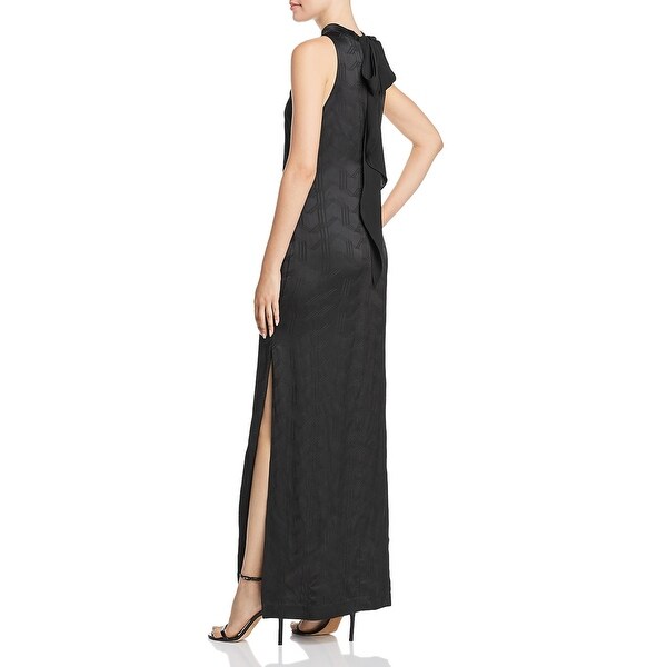 black maxi dress halter neck