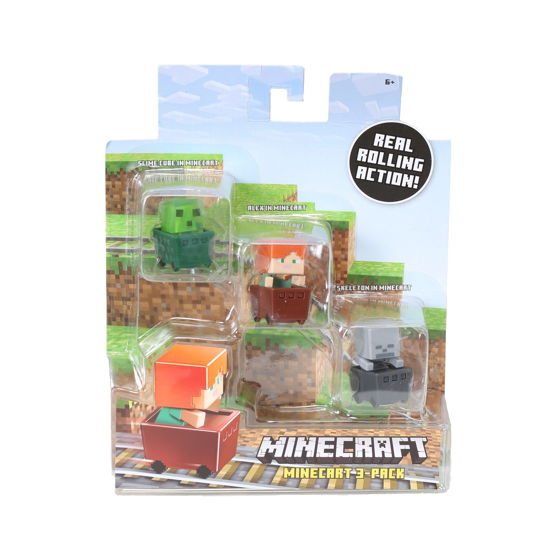 Shop Minecraft Slime Cube Alex Skeleton Figure 3 Pack Overstock 17850775