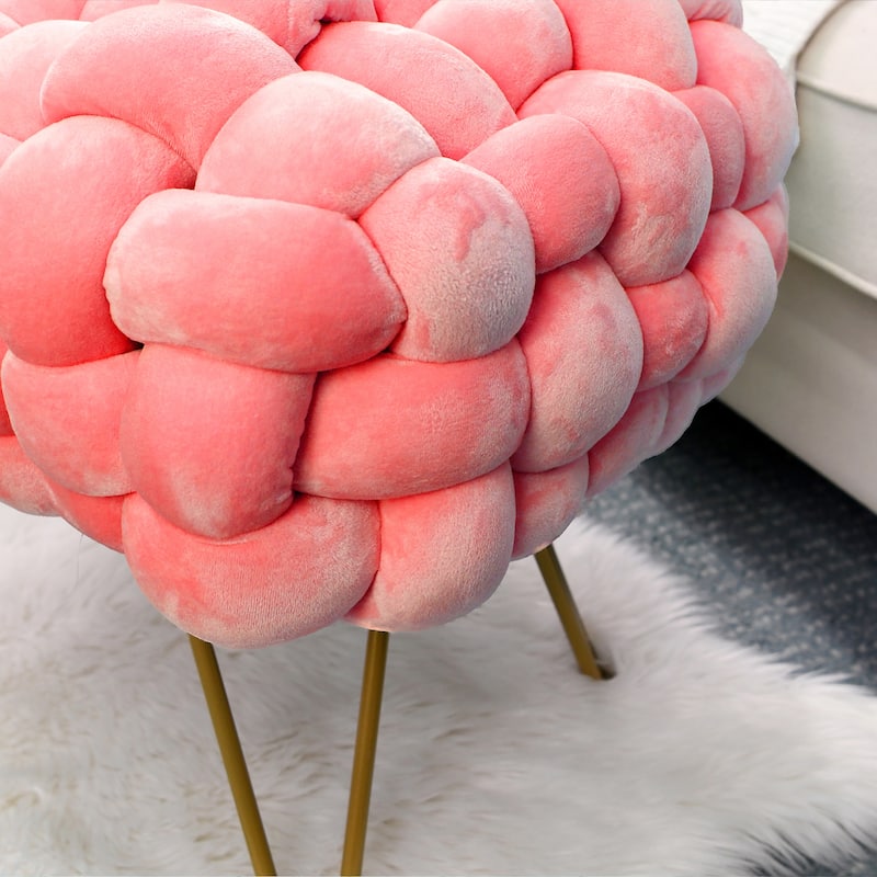 Velvet Pouf Stool 27"x20"x20"